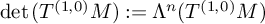 det left parenthesis upper T Superscript left parenthesis 1 comma 0 right parenthesis Baseline upper M right parenthesis colon equals normal upper Lamda Superscript n Baseline left parenthesis upper T Superscript left parenthesis 1 comma 0 right parenthesis Baseline upper M right parenthesis