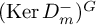left parenthesis kernel upper D Subscript m Superscript minus Baseline right parenthesis Superscript upper G