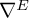 nabla Superscript upper E Baseline