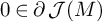 0 element of partial differential script upper J left parenthesis upper M right parenthesis