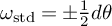 omega Subscript std Baseline equals plus or minus one half d theta