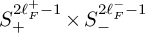 upper S Subscript plus Superscript 2 script l Super Subscript upper F Super Superscript plus minus 1 Baseline times upper S Subscript minus Superscript 2 script l Super Subscript upper F Super Superscript minus minus 1