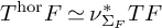 upper T Superscript hor Baseline upper F asymptotically equals nu Subscript normal upper Sigma Sub Subscript upper F Superscript asterisk Baseline upper T upper F