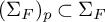 left parenthesis normal upper Sigma Subscript upper F Baseline right parenthesis Subscript p Baseline subset of normal upper Sigma Subscript upper F