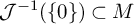 script upper J Superscript negative 1 Baseline left parenthesis StartSet 0 EndSet right parenthesis subset of upper M