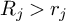upper R Subscript j Baseline greater than r Subscript j