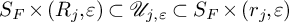 upper S Subscript upper F Baseline times left parenthesis upper R Subscript j Baseline comma epsilon right parenthesis subset of script upper U Subscript j comma epsilon Baseline subset of upper S Subscript upper F Baseline times left parenthesis r Subscript j Baseline comma epsilon right parenthesis