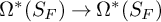 normal upper Omega Superscript asterisk Baseline left parenthesis upper S Subscript upper F Baseline right parenthesis right arrow normal upper Omega Superscript asterisk Baseline left parenthesis upper S Subscript upper F Baseline right parenthesis