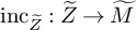 inc Subscript upper Z overtilde Baseline colon upper Z overtilde right arrow upper M overtilde