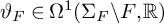 theta Subscript upper F Baseline element of normal upper Omega Superscript 1 Baseline left parenthesis normal upper Sigma Subscript upper F Baseline minus upper F comma double struck upper R right parenthesis