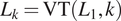 upper L Subscript k Baseline equals upper V upper T left parenthesis upper L 1 comma k right parenthesis