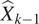 ModifyingAbove upper X With caret Subscript k minus 1