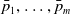 p overbar Subscript 1 Baseline comma ellipsis comma p overbar Subscript m Baseline