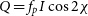 upper Q equals f Subscript p Baseline upper I cosine 2 chi