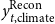 y Subscript t comma climate Superscript Recon