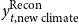 y Subscript t comma new climate Superscript Recon