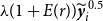 lamda left parenthesis 1 plus upper E left parenthesis r right parenthesis right parenthesis bold italic y overtilde Subscript i Superscript 0.5