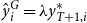 ModifyingAbove y With caret Subscript i Superscript upper G Baseline equals lamda y Subscript upper T plus 1 comma i Superscript asterisk