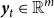 bold italic y Subscript t Baseline element of double struck upper R Superscript italic m