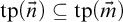 tp left parenthesis ModifyingAbove n With right arrow right parenthesis subset of or equal to tp left parenthesis ModifyingAbove m With right arrow right parenthesis