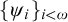 left brace psi Subscript i Baseline right brace Subscript i less than omega