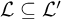 script upper L subset of or equal to script upper L prime