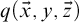 q left parenthesis ModifyingAbove x With right arrow comma y comma ModifyingAbove z With right arrow right parenthesis