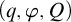 left parenthesis q comma phi comma upper Q right parenthesis
