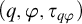 left parenthesis q comma phi comma tau Subscript q phi Baseline right parenthesis