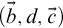left parenthesis ModifyingAbove b With right arrow comma d comma ModifyingAbove c With right arrow right parenthesis
