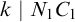 k vertical bar upper N 1 upper C 1