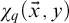 chi Subscript q Baseline left parenthesis ModifyingAbove x With right arrow comma y right parenthesis