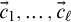 ModifyingAbove c With right arrow Subscript 1 Baseline comma ellipsis comma ModifyingAbove c With right arrow Subscript script l Baseline