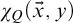 chi Subscript upper Q Baseline left parenthesis ModifyingAbove x With right arrow comma y right parenthesis