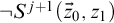 not upper S Superscript j plus 1 Baseline left parenthesis ModifyingAbove z With right arrow Subscript 0 Baseline comma z 1 right parenthesis