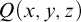 upper Q left parenthesis x comma y comma z right parenthesis