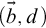 left parenthesis ModifyingAbove b With right arrow comma d right parenthesis