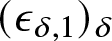 left parenthesis epsilon delta comma 1 right parenthesis delta