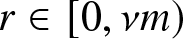r element of left bracket 0 comma nu m right parenthesis