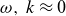 omega comma k almost equals 0