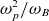 omega Subscript p Superscript 2 Baseline divided by omega Subscript upper B