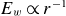 upper E Subscript w Baseline proportional to r Superscript negative 1