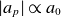 StartAbsoluteValue a Subscript p Baseline EndAbsoluteValue proportional to a 0