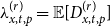lamda Subscript x comma t comma p Superscript left parenthesis r right parenthesis Baseline equals double struck upper E left bracket upper D Subscript x comma t comma p Superscript left parenthesis r right parenthesis Baseline right bracket