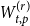 upper W Subscript t comma p Superscript left parenthesis r right parenthesis