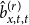 ModifyingAbove b With caret Subscript x comma t comma t Superscript left parenthesis r right parenthesis