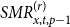 upper S upper M upper R Subscript x comma t comma p minus 1 Superscript left parenthesis r right parenthesis