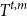 upper T Superscript t comma m