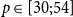 p element of left bracket 30 semicolon 54 right bracket