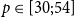 p element of left bracket 30 semicolon 54 right bracket